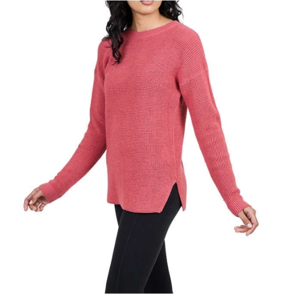 ⚡️SALE⚡️Waffle Knit Merino Wool Blend Crew Neck Sweater by Kersh, Size Small